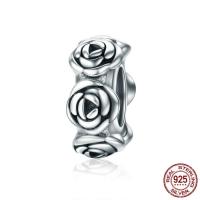 perles pandore en argent fin Thaïlandais sans hélice, Thaïlande, Rose, sans filetage Environ 4.5-5mm, Vendu par PC