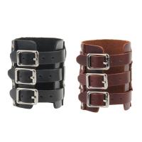 Bracelets de cuir de vachette, cuir de peau de vache, avec alliage de zinc, Placage de couleur argentée, durable & pour homme, plus de couleurs à choisir, 90mm Environ 11 pouce, Vendu par PC