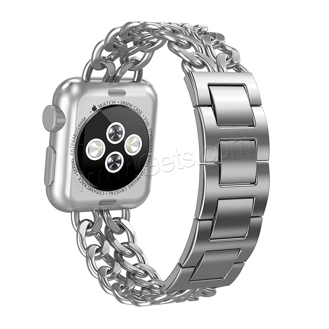 acier inoxydable bracelet de montre, Placage, pour Apple Watch & normes différentes pour le choix, plus de couleurs à choisir, Longueur:Environ 8.2 pouce, Vendu par brin