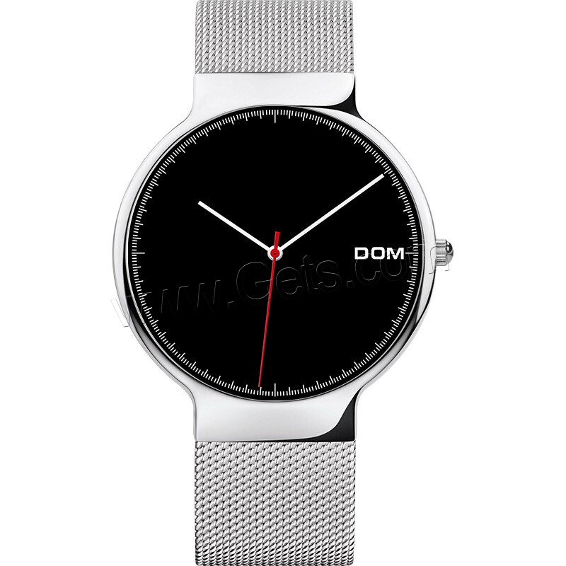 DOM® Collection de montres, acier inoxydable, avec verre & alliage de zinc, mouvement japonais, Placage, Résistant à l’eau de vie & unisexe & normes différentes pour le choix & pour le couple, plus de couleurs à choisir, Vendu par PC