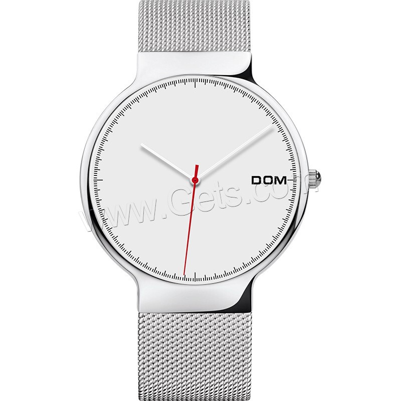 DOM® Collection de montres, acier inoxydable, avec verre & alliage de zinc, mouvement japonais, Placage, Résistant à l’eau de vie & unisexe & normes différentes pour le choix & pour le couple, plus de couleurs à choisir, Vendu par PC