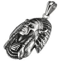 Stainless Steel Saint Pendant, Character, blacken Approx 