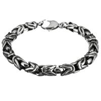 Stainless Steel Bracelet, for man & blacken, 9mm Approx 9 Inch 