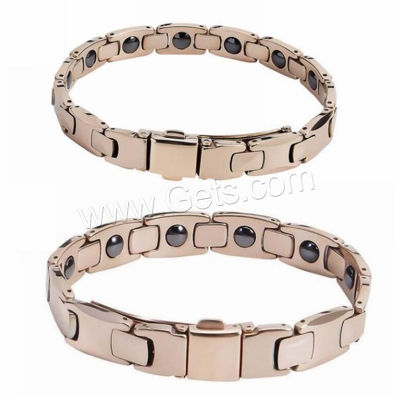 Titan Edelstahl Armband / Armreif, Titanstahl, mit Non- magnetische Hämatit, Rósegold-Farbe plattiert, unisex & verschiedene Größen vorhanden, gesundes Armband, verkauft von Strang