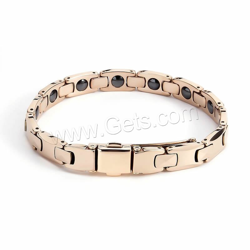 Titan Edelstahl Armband / Armreif, Titanstahl, mit Non- magnetische Hämatit, Rósegold-Farbe plattiert, unisex & verschiedene Größen vorhanden, gesundes Armband, verkauft von Strang