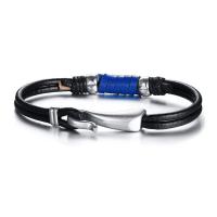 PU Leather Bracelet, with Zinc Alloy, plated, for man, 6mm Approx 9 Inch 