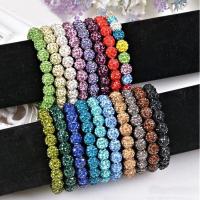 Pulseras de abalorio de arcilla plastilina con diamantes de imitación , Arcilla Pave, para mujer, más colores para la opción, longitud:aproximado 7.8 Inch, Vendido por Sarta