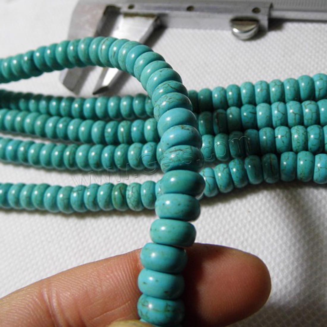 Perles en Turquoise synthétiques, Rond, naturel, normes différentes pour le choix, vert, Longueur:Environ 15.7 pouce, Vendu par brin