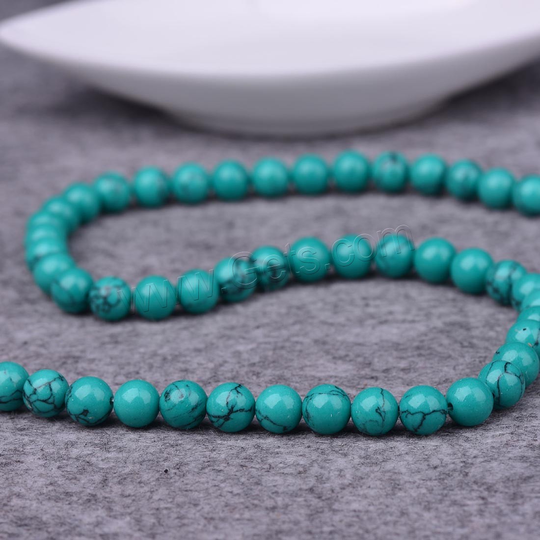 Synthetic Turquoise Beads, Round, natural, different size for choice, green, Length:Approx 15.7 Inch, Sold By Strand