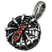 Rhinestone Stainless Steel Pendants, Spider, with rhinestone & blacken Approx 