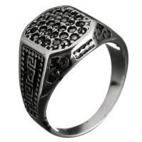 Men Stainless Steel Ring in Bulk, for man & with rhinestone & blacken, 16mm, US Ring 