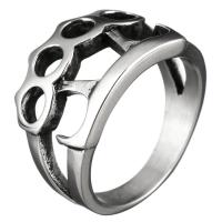 Fingerring Edelstahl-Mann, Edelstahl, Krone, für den Menschen & hohl & Schwärzen, 17mm, Größe:11, verkauft von PC