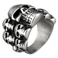 Men Stainless Steel Ring in Bulk, Skull, for man & blacken, 23mm, US Ring 