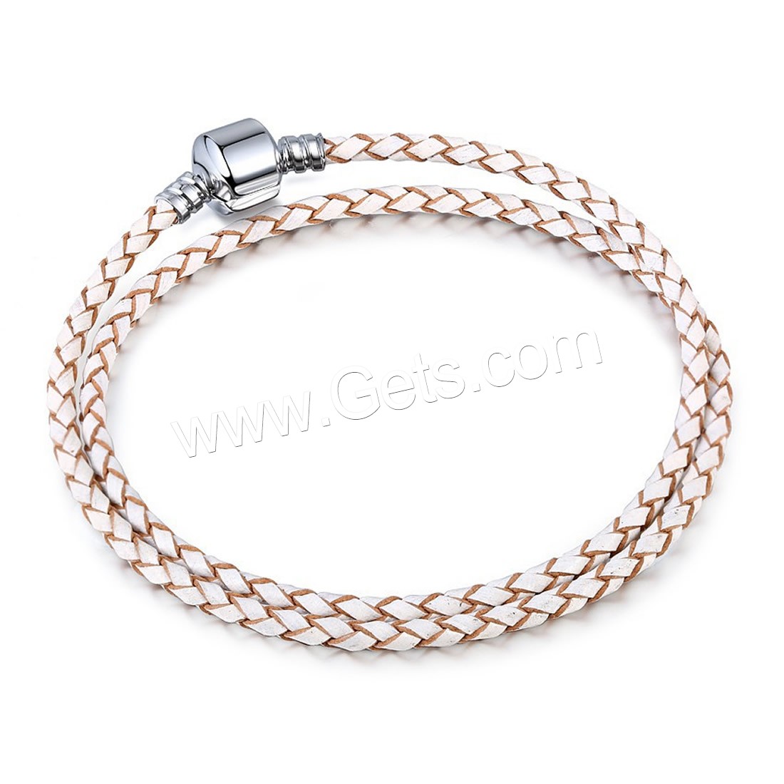 Cuero Pulsera, con metal, chapado en color de plata, longitud diferente para la opción & para mujer & 2-sarta, más colores para la opción, Vendido por Sarta