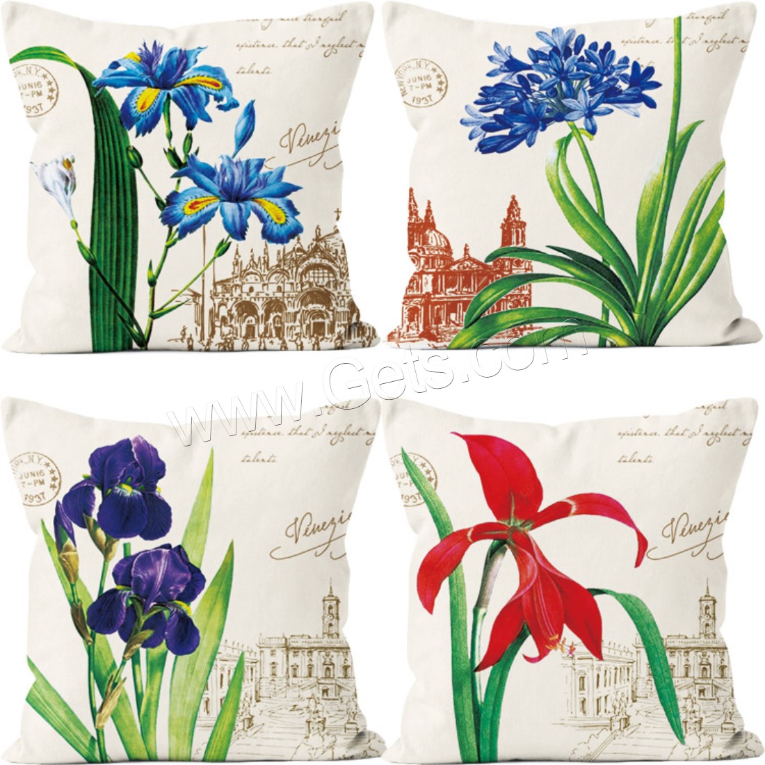 Pillow Case, Cotton Fabric, Square, printing, durable & different size for choice & different designs for choice, Sold By PC