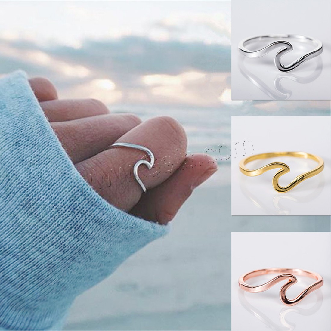 Zinc Alloy Finger Ring, plated, different size for choice & for woman, more colors for choice, Sold By PC