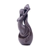 Incense Smoke Flow Backflow Holder Ceramic Incense Burner, Purple Clay, durable 