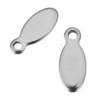 Stainless Steel Pendants, Flat Oval, original color Approx 1mm 