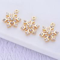 Cubic Zirconia Micro Pave Brass Pendant, Snowflake, real gold plated, micro pave cubic zirconia Approx 1.5mm 