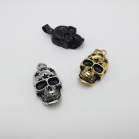 ステンレススチールスカルペンダント, ステンレス, 骸骨, メッキ, ユニセックス & 黒くする, 無色 穴:約 2-4mm, 売り手 パソコン