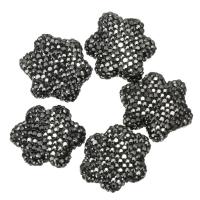 Perles d'argile Pave strass, Clay Pave, fleur, avec strass, 20-22x24- Environ 1mm, Vendu par PC