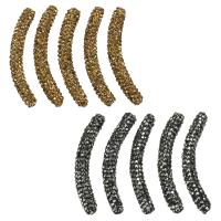 Clay Pave perles tube incurvé, Tube courbe, avec strass, plus de couleurs à choisir Environ 1.5mm, Vendu par PC