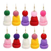 Caddice Boucle d'oreille goutte, fer boucle d'oreille crochet, chapeau, Placage de couleur d'or, pour femme, couleurs mélangées Vendu par sac