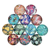 Time Gem Cabochon, Glass, Flat Round, time gem jewelry & mixed pattern & flat back & decal 