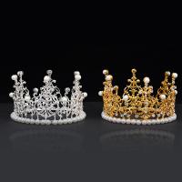 Zinc Alloy Tiaras, with Plastic Pearl, Crown, plated, for children & with rhinestone 