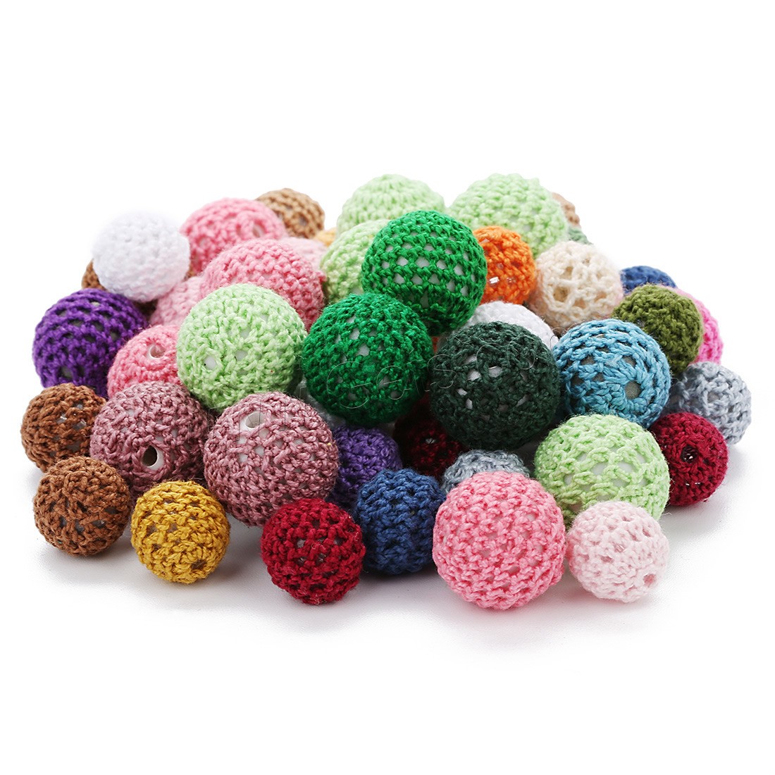 Acrylic Beads, with Caddice, Round, different size for choice, mixed colors, Hole:Approx 4mm, 10PCs/Bag, Sold By Bag