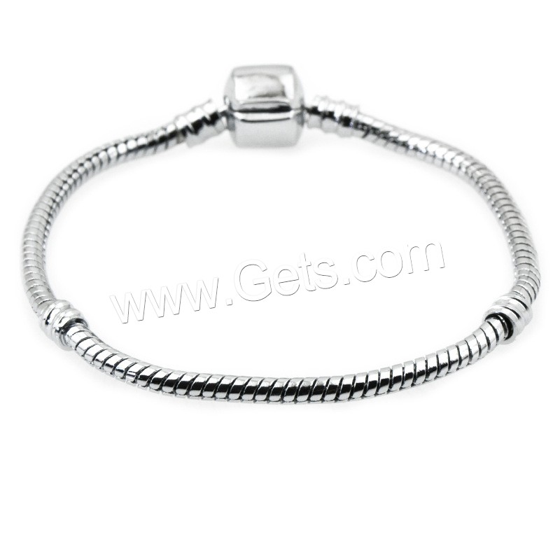 Chaîne d'acier inoxydable du bracelet European, laiton, Placage, longueur différente pour le choix & chaîne serpent & pour femme, Vendu par brin