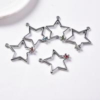 Zinc Alloy Star Pendant, platinum color plated, with rhinestone Approx 2mm 