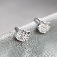 Sterling Silver Drop Earring, 925 Sterling Silver, Ginkgo Leaf, for woman 