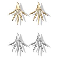 Zinc Alloy Split Earring, with Glass, stainless steel post pin, plated, for woman lead & cadmium free 