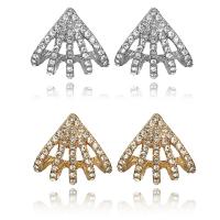 Zinc alliage strass Stud Earring, alliage de zinc, acier inoxydable puce boucle d'oreille, Placage, pour femme & avec strass, plus de couleurs à choisir, sans plomb et cadmium Vendu par paire