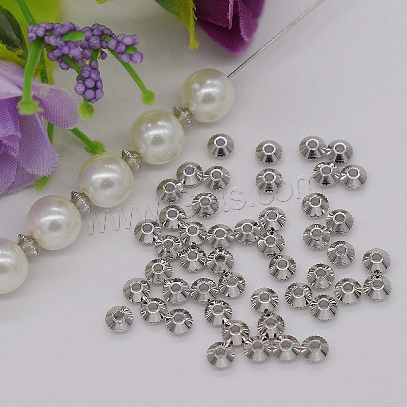 Brass Spacer Beads, plated, different size for choice, more colors for choice, Hole:Approx 0.5-1mm, Sold By PC