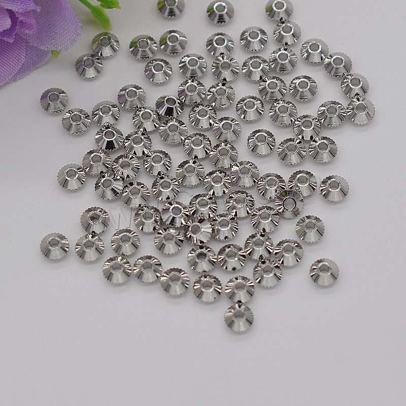 Brass Spacer Beads, plated, different size for choice, more colors for choice, Hole:Approx 0.5-1mm, Sold By PC