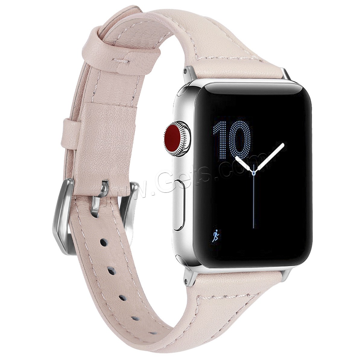 Cuir bracelet de montre, avec alliage de zinc, Placage de couleur argentée, pour Apple Watch & normes différentes pour le choix, plus de couleurs à choisir, Vendu par PC