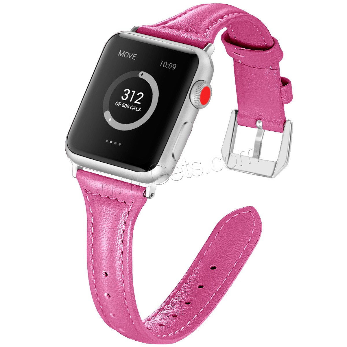 Cuir bracelet de montre, avec alliage de zinc, Placage de couleur argentée, pour Apple Watch & normes différentes pour le choix, plus de couleurs à choisir, Vendu par PC