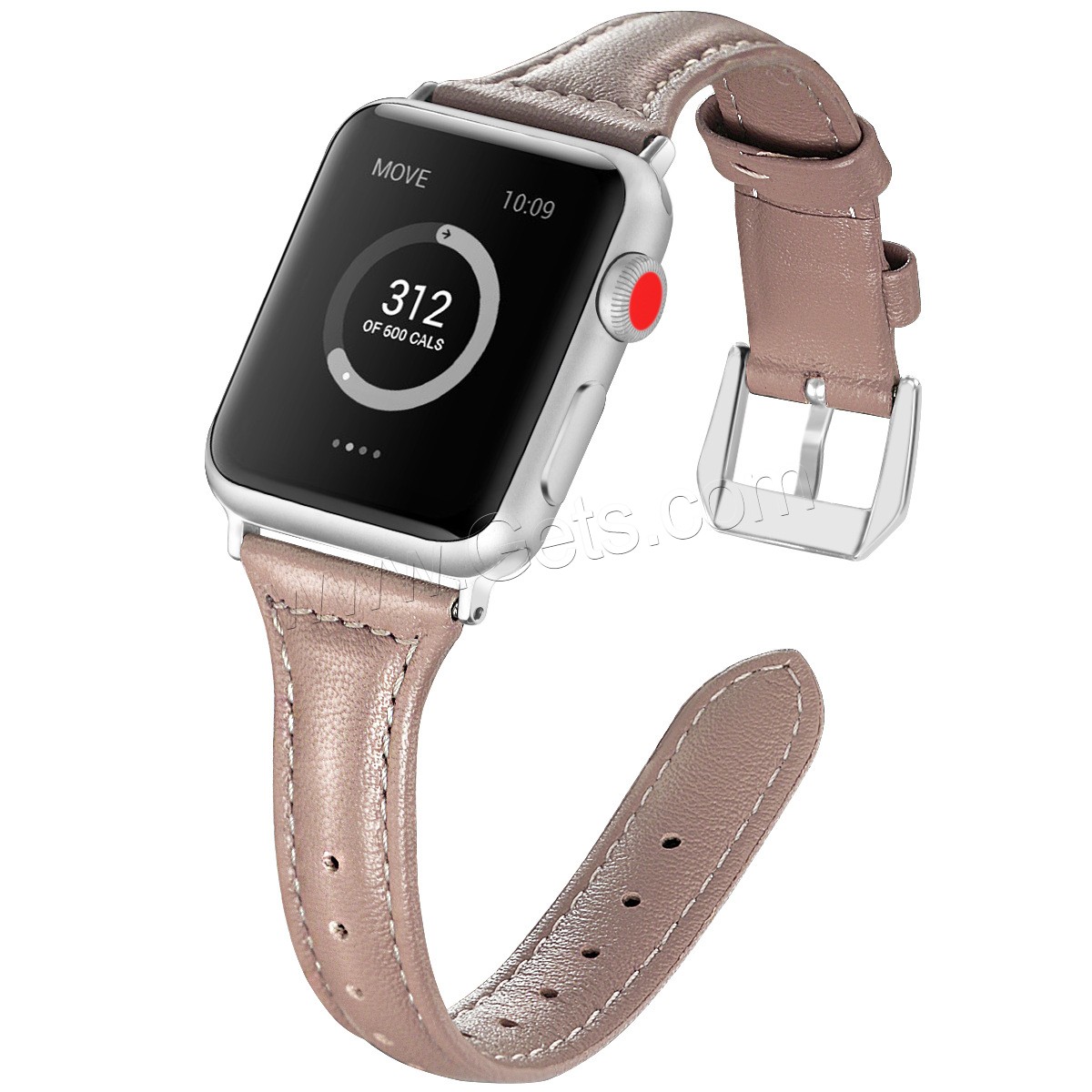 Cuir bracelet de montre, avec alliage de zinc, Placage de couleur argentée, pour Apple Watch & normes différentes pour le choix, plus de couleurs à choisir, Vendu par PC