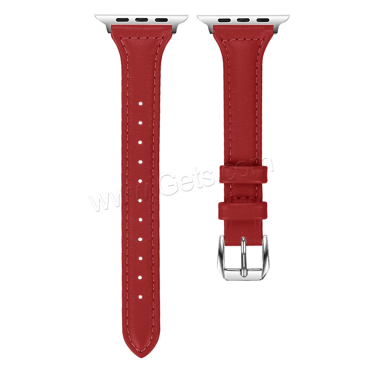 Cuir bracelet de montre, avec alliage de zinc, Placage de couleur argentée, pour Apple Watch & normes différentes pour le choix, plus de couleurs à choisir, Vendu par PC