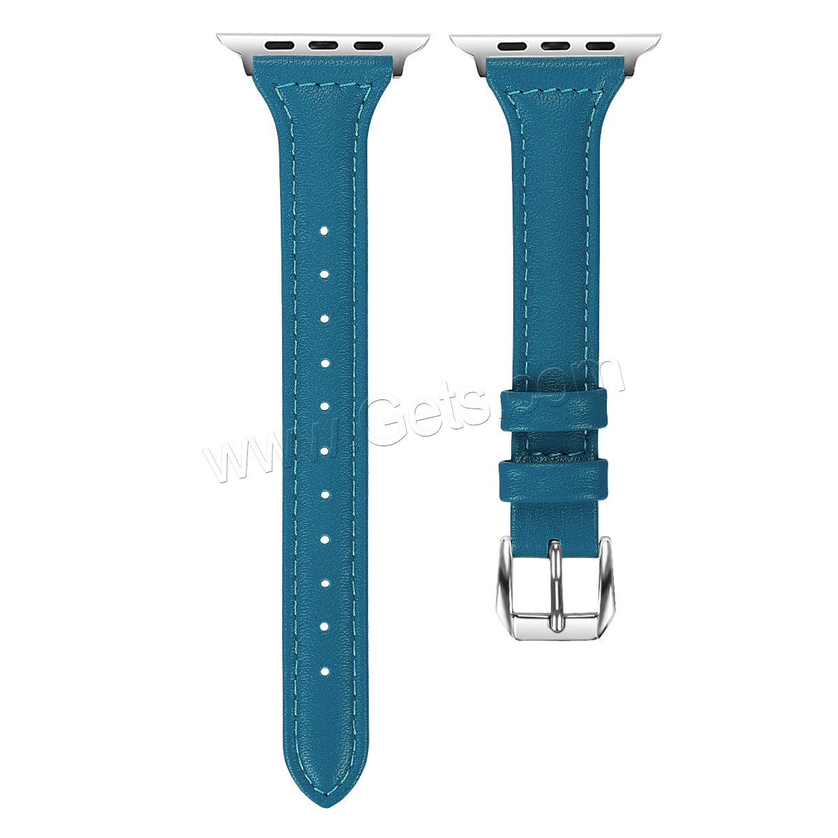 Cuir bracelet de montre, avec alliage de zinc, Placage de couleur argentée, pour Apple Watch & normes différentes pour le choix, plus de couleurs à choisir, Vendu par PC