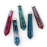 Gemstone Zinc Alloy Pendants, with zinc alloy bail, mixed Approx 1.5mm 