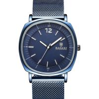 Men Wrist Watch, 304 Stainless Steel, with zinc alloy dial & Glass, plated, for man & waterproof & luminated, blue Approx 7.4-9.4 Inch 