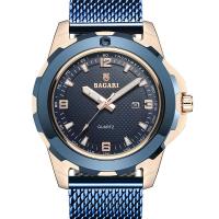 Men Wrist Watch, 304 Stainless Steel, with zinc alloy dial & Glass, plated, for man & waterproof & luminated, blue Approx 7.4-9.4 Inch 