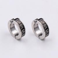 Stainless Steel Clip Earrings & for man, 9mm 