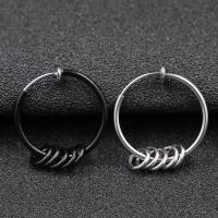 Titanium Steel Clip Earring, Donut, plated, Unisex 