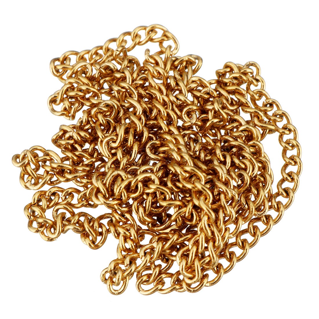 Edelstahl Oval Kette, mit Kunststoffspule, goldfarben plattiert, verschiedene Größen vorhanden & Twist oval, 25m/Spule, verkauft von Spule