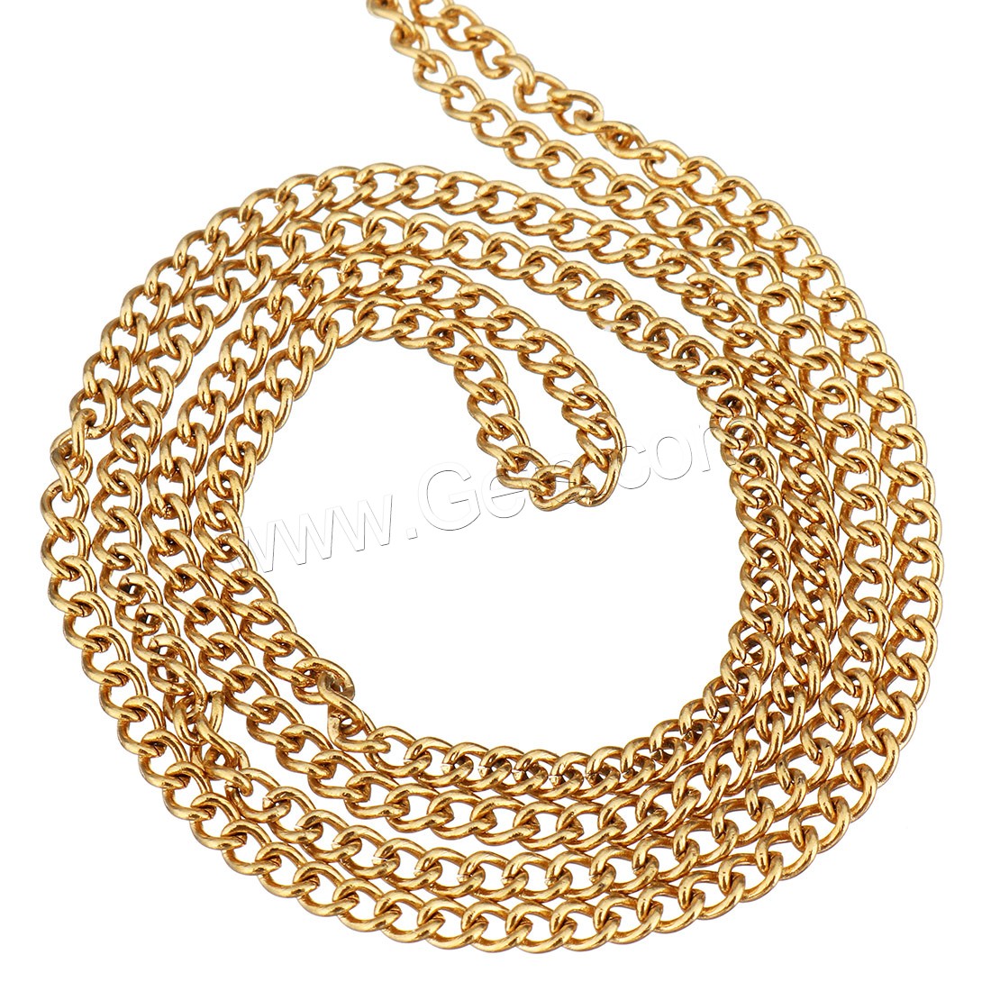 Edelstahl Oval Kette, mit Kunststoffspule, goldfarben plattiert, verschiedene Größen vorhanden & Twist oval, 25m/Spule, verkauft von Spule