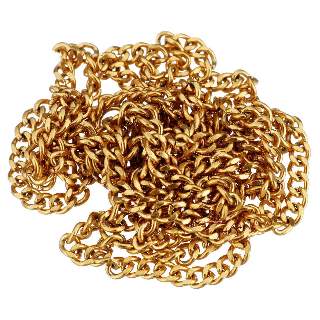 Edelstahl Oval Kette, mit Kunststoffspule, goldfarben plattiert, verschiedene Größen vorhanden & Twist oval, 25m/Spule, verkauft von Spule